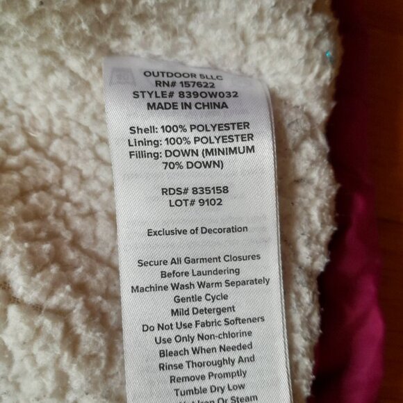 Eddie Bauer Sherpa lined Down Winter coat 5-6T - Picture 5 of 5